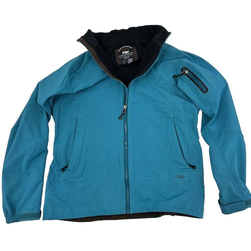 Outdoor Research Softshell Fleece Lined Jacket Teal Blue L